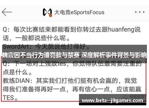 魏震因不当行为遭罚款与禁赛 深度解析事件背景与影响